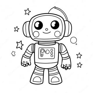 Cute Pj Robot In Space Coloring Page 59824-48000