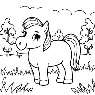 Adorable Shetland Pony In A Meadow Coloring Page 59854-48020