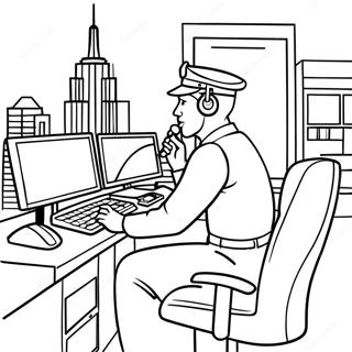 911 Dispatcher Coloring Pages