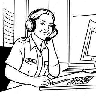 911 Dispatcher At Work Coloring Page 59863-48023