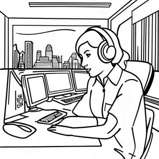 911 Dispatcher At Work Coloring Page 59863-48024