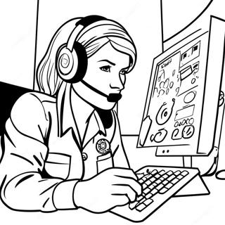 Busy 911 Dispatcher Coloring Page 59864-48031