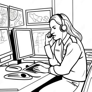 Busy 911 Dispatcher Coloring Page 59864-48032