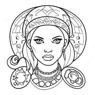 Bad Girl Female Tattoo Coloring Page 5986-4888