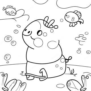 Colorful Peppa Pig Underwater Scene Coloring Page 59874-48039