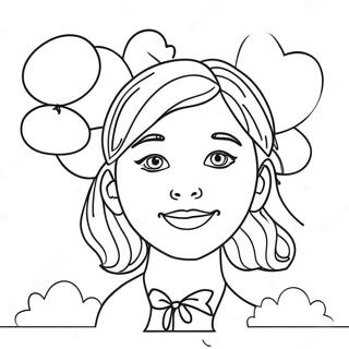 Sophia Ferguson With Colorful Balloons Coloring Page 59884-48049