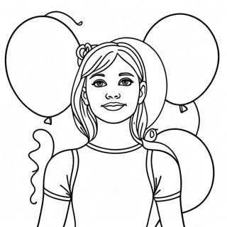 Sophia Ferguson With Colorful Balloons Coloring Page 59884-48050