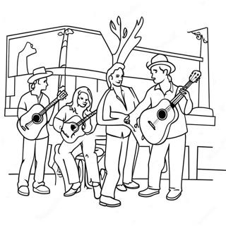 Colorful Nashville Music Scene Coloring Page 59904-48063