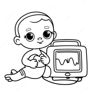 Nicu Baby With Heart Monitor Coloring Page 59913-48066