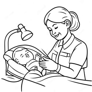 Nicu Nurse Caring For Premature Baby Coloring Page 59914-48070