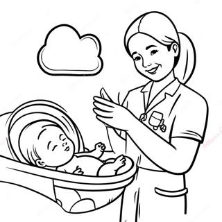 Nicu Nurse Caring For Premature Baby Coloring Page 59914-48071