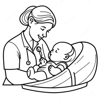 Nicu Nurse Caring For Premature Baby Coloring Page 59914-48072