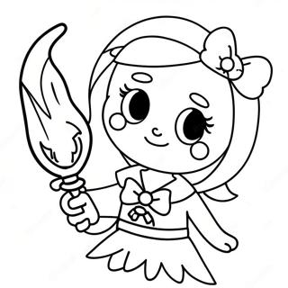 Enchanting Magical Girl With Wand Coloring Page 59934-48085