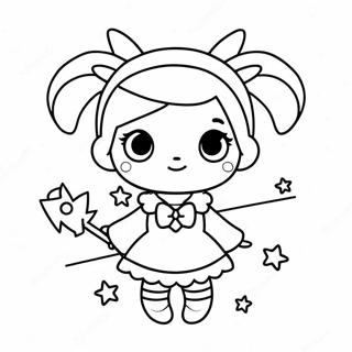 Enchanting Magical Girl With Wand Coloring Page 59934-48086