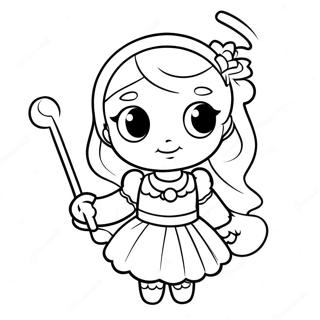 Enchanting Magical Girl With Wand Coloring Page 59934-48087