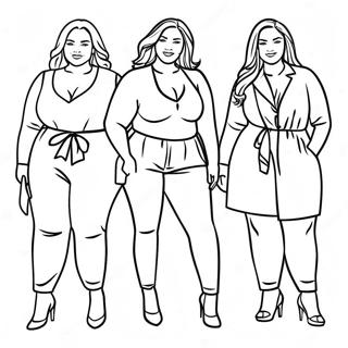 Plus Size Fashion Model Coloring Page 59983-48122