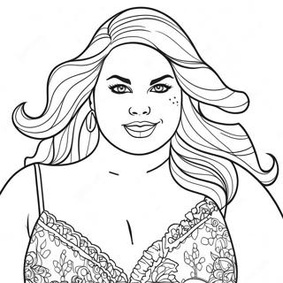 Plus Size Fashion Model Coloring Page 59983-48123