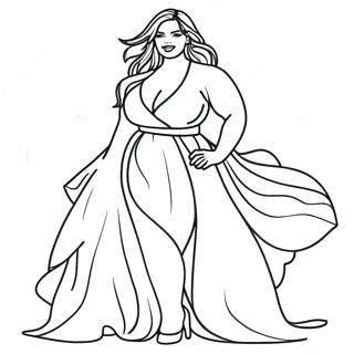 Plus Size Fashion Model Coloring Page 59983-48124