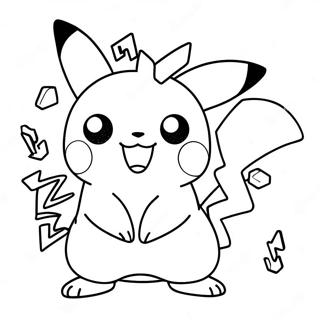 Pikachu With Sparkling Lightning Coloring Page 59994-48131