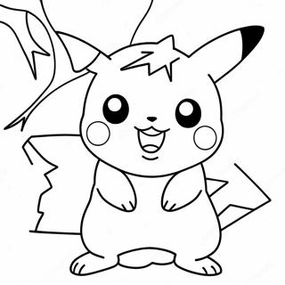 Pikachu With Sparkling Lightning Coloring Page 59994-48132