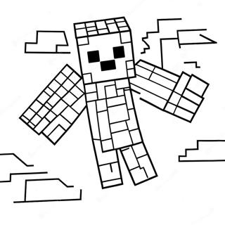 Minecraft Ghast Flying In The Sky Coloring Page 60003-48138