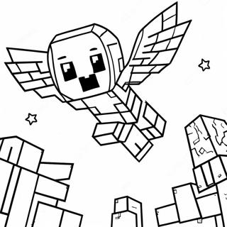 Minecraft Ghast Flying In The Sky Coloring Page 60003-48139