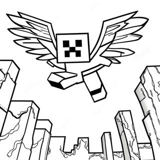 Minecraft Ghast Flying In The Sky Coloring Page 60003-48140