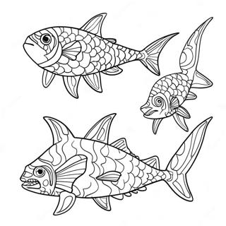 Fierce Helicoprion Swimming Coloring Page 60044-48171