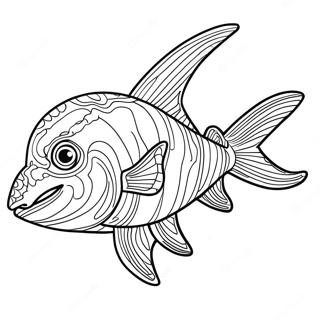 Fierce Helicoprion Swimming Coloring Page 60044-48172