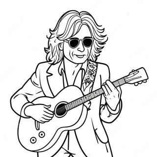 Jimmy Page Playing Guitar Coloring Page 60054-48179