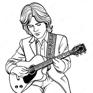 Jimmy Page Playing Guitar Coloring Page 60054-48180