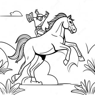 Wild Bucking Horse In Action Coloring Page 60064-48186