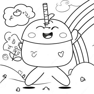 Cheerful Orange Rainbow Friends Coloring Page 60144-48253