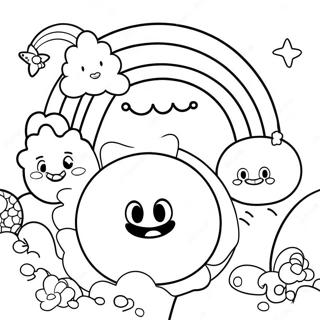 Cheerful Orange Rainbow Friends Coloring Page 60144-48254