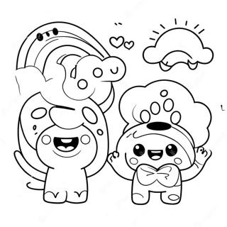 Cheerful Orange Rainbow Friends Coloring Page 60144-48255