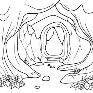 Mystical Cave With Glittering Gems Coloring Page 60154-48264