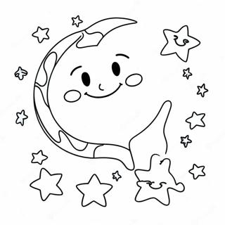 Whimsical Moon And Stars Coloring Page 60164-48270