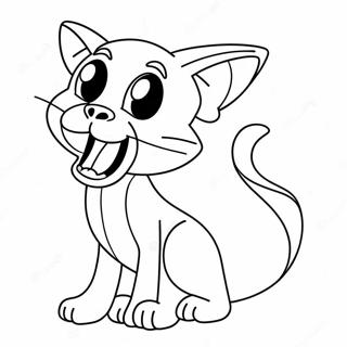 Spooky Siren Head With Cartoon Cat Coloring Page 60184-48286