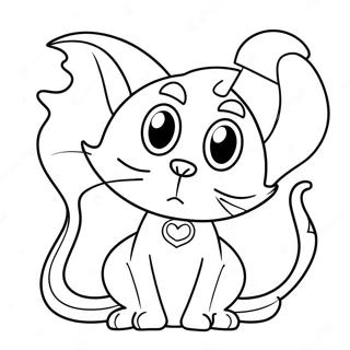 Spooky Siren Head With Cartoon Cat Coloring Page 60184-48288