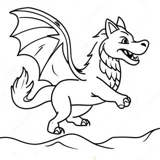 Majestic Wolf Dragon In Flight Coloring Page 60204-48305