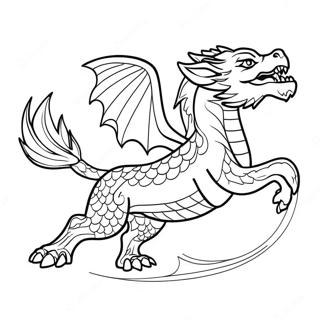 Majestic Wolf Dragon In Flight Coloring Page 60204-48307