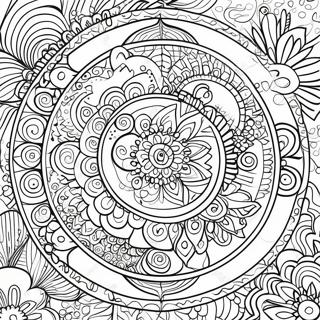 Trippy Illusion Mandala Coloring Page 60223-48309