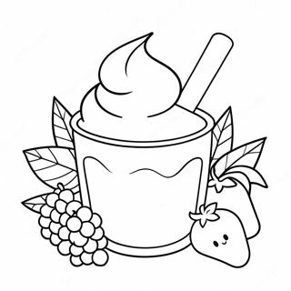 Yogurt Cup With Colorful Fruits Coloring Page 60273-48357