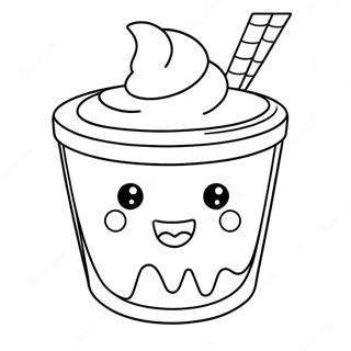 Happy Yogurt Character With A Smile Coloring Page 60274-48353