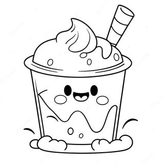 Happy Yogurt Character With A Smile Coloring Page 60274-48356