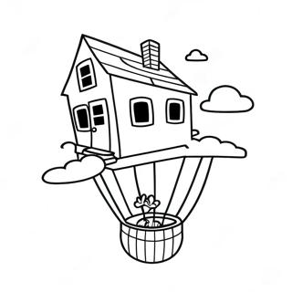 Up House Floating In The Sky Coloring Page 602-486