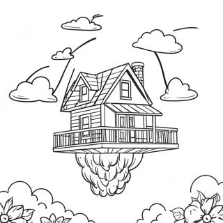 Up House Floating In The Sky Coloring Page 602-488