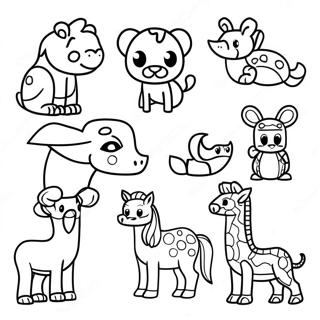 Colorful Pixel Art Animals Coloring Page 60314-48388