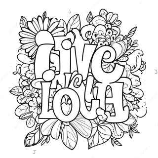 Colorful Live Laugh Love Typography Coloring Page 60354-48417