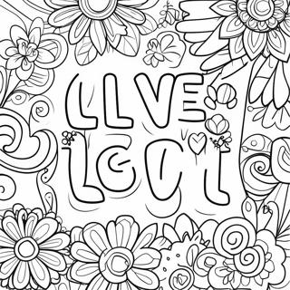 Colorful Live Laugh Love Typography Coloring Page 60354-48420